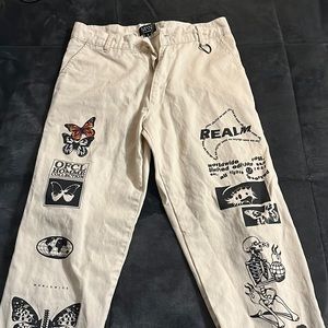 Boohooman graphic design pants